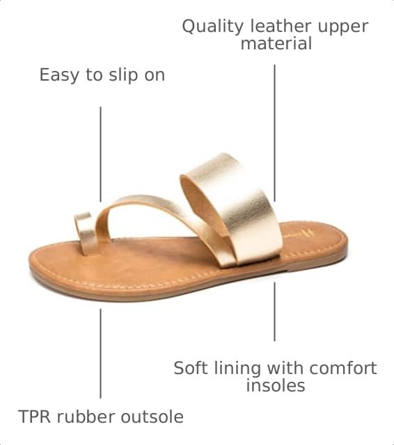 Image of Huayuanwell Women's Slide Sandals Slip On Flat Sandals Flip Flop Thong Sandals Casual Summer Sandals
