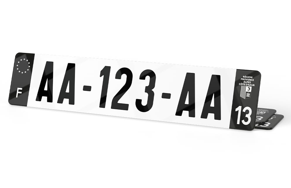 Plexoretto Plaque Immatriculation Auto Côtés Noirs - 520x110 mm - Plexiglas Haut de Gamme (PMMA) - Ultra Résistante & Anti-UV - Plaque Minéralogique...