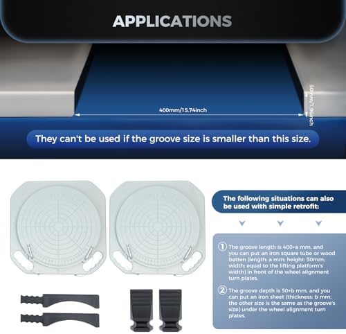 5-Ton Capacity Wheel Alignment Turn Plates - 2PCS Aluminum 360° Rotating Turntable for Car & Truck Alignment & Balancing Tools - Precision Alignment Tool for Mechanics