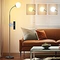 SIBRILLE Floor Lamps for Living Room, 15W LED Adjustable Standing Lamp Arched with Remote, Modern Floor Lamps for Living Room, Bedrooms, Black