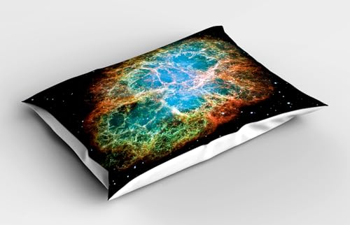 Ambesonne Outer Space Pillow Sham Set of 2, Image of Crab Nebula in Early Age Clean Version of Original Space Print, Quality Microfiber Bedding Item for All Seasons, 30
