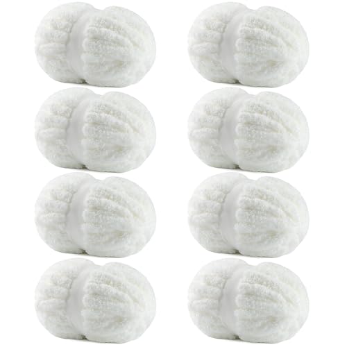Image of 8 Pack Chunky Yarn for Hand Knitting - #10 Super Bulky Chenille Yarn, Fluffy Jumbo for Thick Hand-Knit Blankets, Scarves 25 Yds 7.94 Oz Each Skein (8, Milky White)