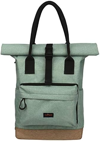 TOURBON Nylon Roll-top Clip-On Bike Panniers Women's Shoulder Tote Bag - Green
