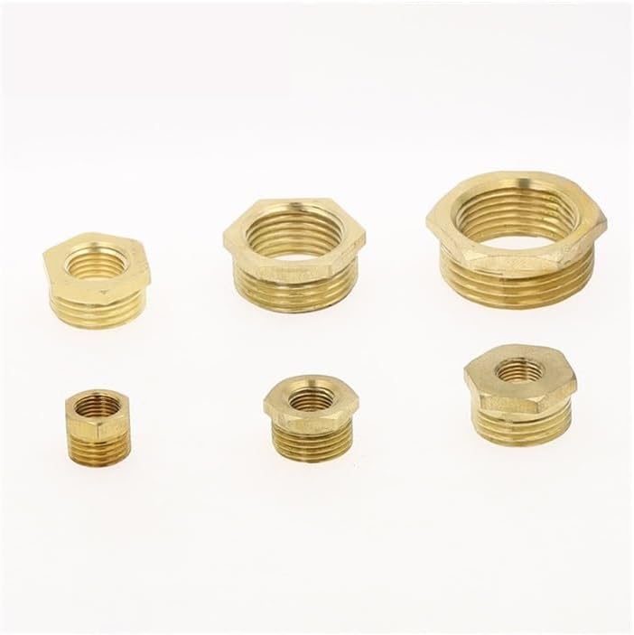 Brass Adapter Fitting Reducing Hexagon Bush Bushing Male to Female Connector Fuel Water Gas Oil 1/8" 1/4" 3/8" 1/2" 3/4" 1"(DN15(F) to DN32(M))