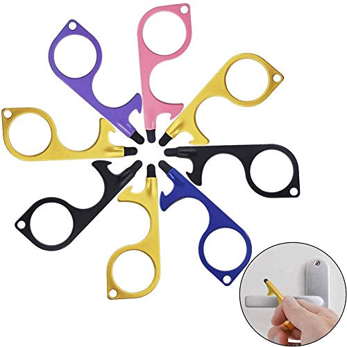 8 Stück Kontaktloser Türöffner, EDC Berührungsloser Hygienehaken Schlüsselanhänger Anti Touch Door Opener Für Infizierte