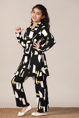Image of Fashion Dream Girl's Rayon Abstract Printed Clothing Set|Co-ord Set|Casual Wear|Coordinate Outfit for Girls