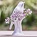 Chive - White Porcelain Bird Decorative Flower Vase, Bud Vase for Short Flowers, Glossy Finish