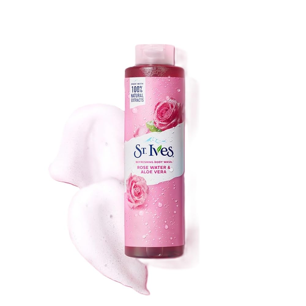 St Ives Body Wash Refreshing Cleanser Rose Water Aloe Vera Made with Plant-Based Cleansers 100 Natural Extracts 16