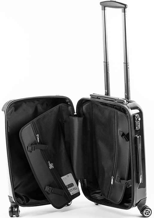 review LIVE x MAINTAIN Personalized Luggage Add Your Name or Initials TSA Lock with 4 Spinner Wheels Hard Case Custom Suitcase Cabin Carry-On & Hold Luggage (Black Marble, Checked-Large 31-Inch)