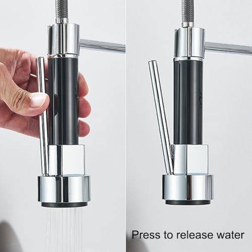 Robinet de cuisine noir rotatif 360 avec mitigeur extractible design