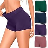 Briyat Boxer Femme Coton Culotte Femmes Coton Shorty Shorts Panty Caleçon avec Entrejambe Large Coton Lot de 4