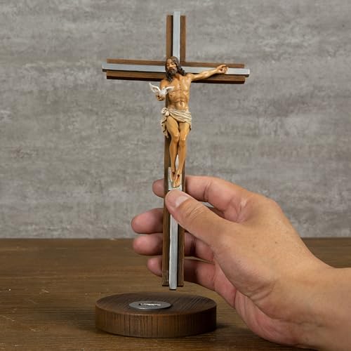 BC Católico 23,5 cm A Cruz de Presente do Espírito Crucifixo em pé, decoração de casa de mesa de Jes