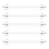 Ruifan 5 Pieces Pregnancy Sport Maternity Clear Flexible Bioplast 14G Belly Navel Button Ring Cartilage Earring Industrial Barbells Body Jewelry Piercing Retainer With Spikes 1.5Inch (38mm)