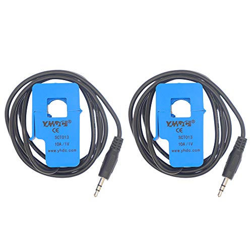 HUABAN 2PCS SCT013-010 10A 1V Sensor de transformador de corriente de núcleo dividido no invasivo