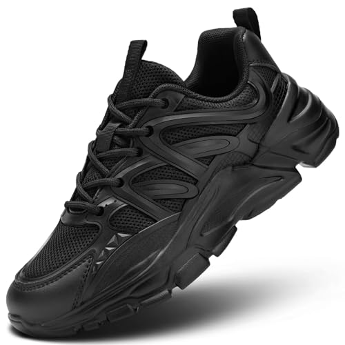 Womens Road-Running-Shoes Non-Slip Ladies Walking Fashion Athletic Sneakers Work Gym Comfort Lightweight Mesh Soft Sole Black