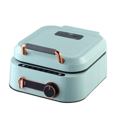 SHJ-HIUXCZ Electric Baking Pan Double-Sided Grill，Multi-Functional Breakfast Maker，180° Flattened Cooking Plate Independent Temperature Control,Green
