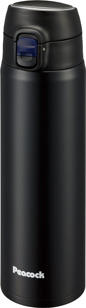 Bouteille One-Touch Peacock 0,55L en inox noir pour le bureau