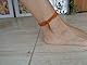 ✿ LÄSSIGES INDISCHES ORANGE GELB TRIBAL FUSSBAND GEKNOTET ✿ Fussband Velour in Marigold
