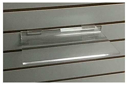 Execusystems Clear Acrylic Slatwall Shelves 12 Inches Wide X 8 Inches Deep Set Of 2 For Retail Display Or Home Use #TOP1