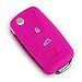 Produktbild Happyit Auto Schlüssel Abdeckung Fall Silikon für Volkswagen VW Polo Passat B5 Golf 4 5 6 Jetta Mk6 Tiguan Gol Cross Fox Plus EOS Scirocco Beetle (Rose Rot)