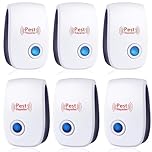 6 Pack Ultrasonic Pest Repeller, Mouse Repellent Indoor Ultrasonic Plug in, Insect Rodent Repellent for House, Pest Defense for Bugs, Mosquitoes, Roaches, Ants, Rodents, Mice, Spiders, and Cockroach