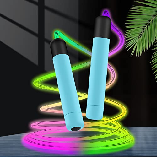 Bertiveny LED Rainbow Jump Rope for Kids Light Up Exercise Jumping Rope for Sport Interest Luminous Adjustable Skipping Ropes for Decompression Women Leisure Men Fitness (Blue) Bertiveny LED Rainbow Jump Rope for Kids Light Up Exercise Jumping Rope for Sport Interest Luminous Adjustable Skipping Ropes for Decompression Women Leisure Men Fitness (Blue)