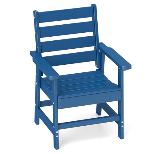 GREENVINES Outdoor Dining Chair | HDPE | Patio Chairs | All-Weather | Blue 1-Chair Blue
