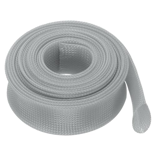 uxcell Expandable Sleeving, 2-inch 25ft Cable Sleeve, Gray