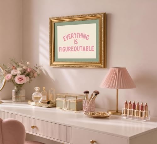 Gold Frame Everything Is Figureoutable Inspirational Quote Wall Art 9x11in - 3