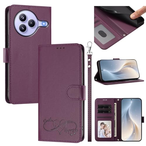 Jiajihua Cover Compatible with Xiaomi Civi 5 Pro Phone Case【Card Cash Slot Wallet Design Flip Kickstand Drop Protection】 Violet