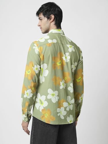 Image of VASTRADO Exquisite Multicolor Floral Printed Creased Shirt