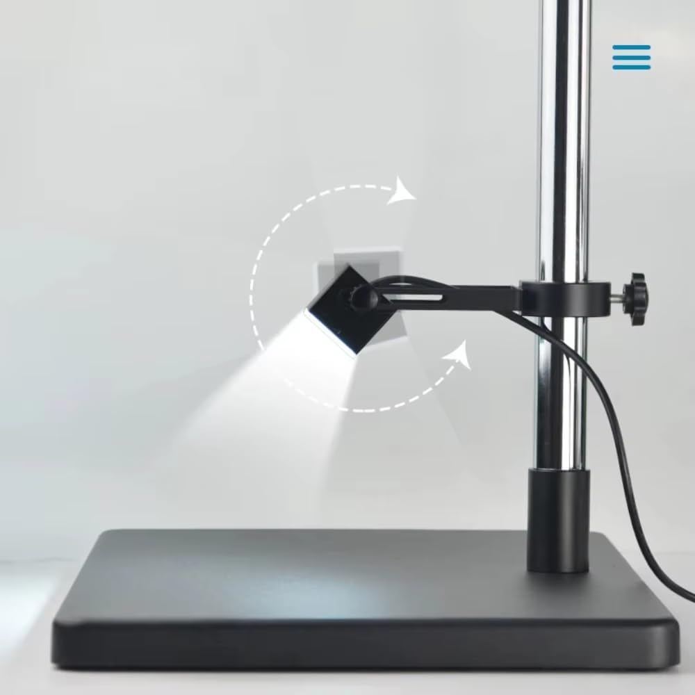 60 LED Dimmable Microscope Side Light, Adjustable Square LED Illumination Lamp, Universal Auxiliary Light for Stereo Industrial Microscope (25MM)