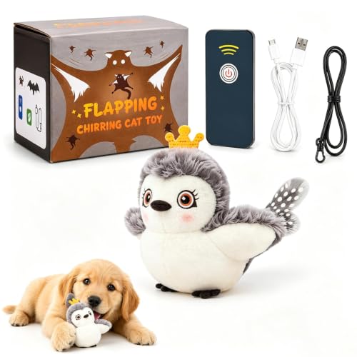 vnarunp Flying Bat Dog Toy, Interactive Pet Toy that Flaps and Flies, Keeps Dogs Active and Engaged, Indoor Exercise Chase Toy for Puppies and Adult Dogs (Sparrow)