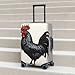 QSMBNET Travel Luggage Cover Black Rooster Spandex Suitcase Protector Washable Baggage Covers Fashion Elastic Scratch-Resistant Luggage Cover Protector Fits 18-32 Inch Luggage