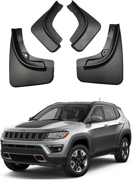 Garde boue pour Jeep Compass 2017-2024 | Kit de 4 bavettes protection avant arrière