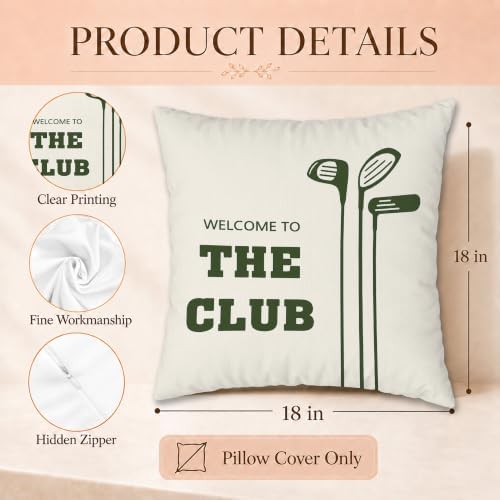 GWATCSM Simple Golf Club Throw Pillow Cover 18x18 Inch - 3