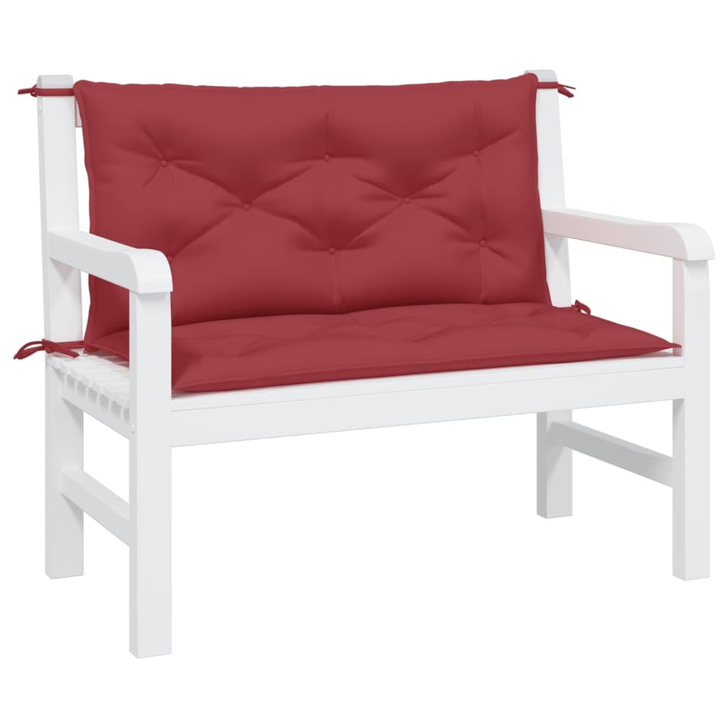 LAPOOH Cojines de Banco de jardín 2 uds Rojo Tinto 100x50x7 cm, Cojines Exterior Jardin, Cojines para Palets, Cojines Exterior, Cojines Sofa Exterior, Cojines Suelo - 361668