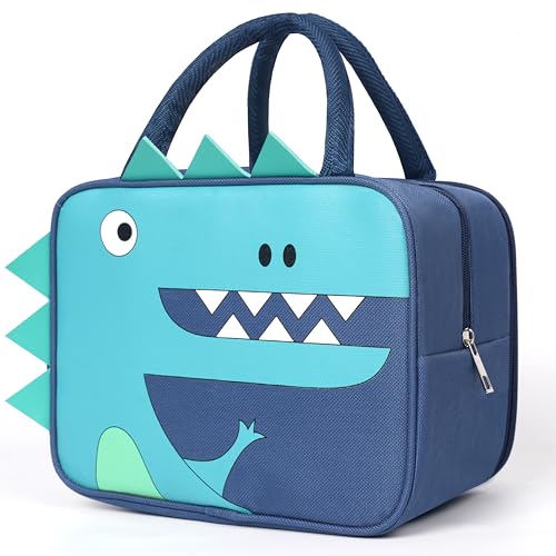 Insulated Lunch Box Bag for Kids, Reusable Durable Lightweight Lunch Bag for Girls Boys, Keep Food Cold/Warm, Dinosaur