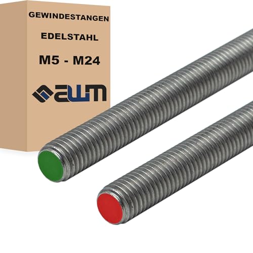 Gewindestangen Edelstahl VA2 / VA4 Bolzen Gewindestab Gewindebolzen DIN 976 Gewindestift - 1m (1 VA4 (316) M10)