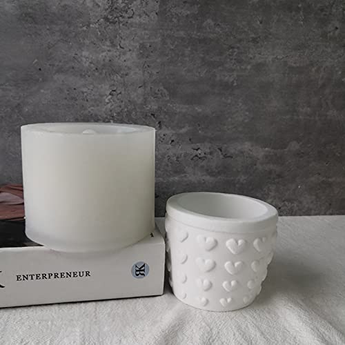 Embossed Love Flower Pot Silicone Mold Succulent Planter Vase Cactus Concrete Mold Plaster Epoxy Resin Candle Pen Holder Cement Clay Mould Desktop Decoration #TOP2