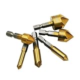 MIMIVIVA Senkbohrer Set Kegelsenker bohrer Senker Holz Satz mit 82-Grad-Mittelsenker-Bits für Holz, Schnellwechsel-Bit, 6 mm – 19 mm, 6 Stück