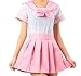WenHong Japan School Uniform Dress Cosplay Costume Anime Girl Lady Lolita (Asia Small, Pink02)