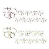 KOOBA Butterfly Shape 20pcs Cute Paper Clips Rose Gold and Yellow Gold, Funny Paperclips Bookmarks P