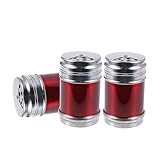 ULTECHNOVO 3 Stück Gewürzshaker aus Stahl Behälter für und feuchtigkeitsbeständige Behälter für Küche und Grill im Freien Einfach zu Zufällige Farben Mittlere Farbe Zufällige Farbe