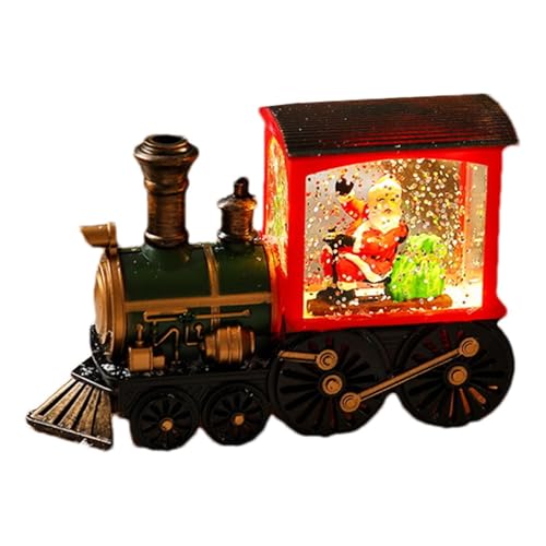 Farol de nieve con diseño de tren e iluminación LED para fiestas entrañables 2