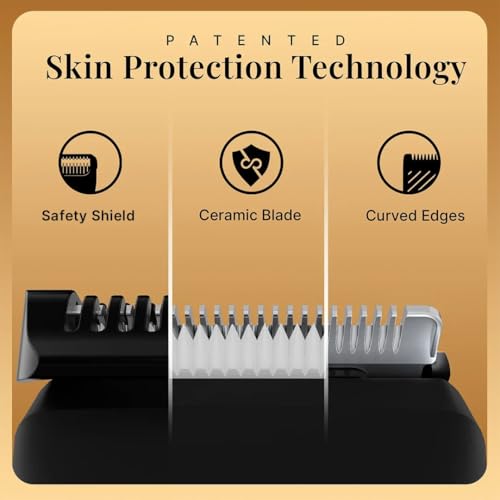 Image of MENHOOD Trimmer 2.0 Sensitive Skin Body Ball Groin Trimmer for Men 7 Lengths IPX7 Waterproof 7000RPM Ceramic Blade No Nicks Wireless Charging LED Spotlight 150 Min