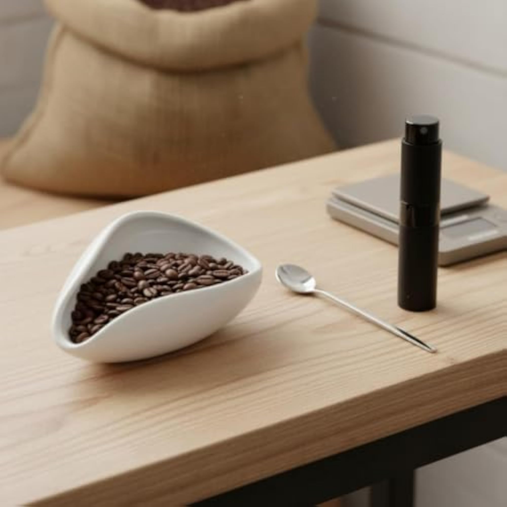 Single Dose Ceramic Coffee Bean Dosing Set, Easy Pouring Spout
