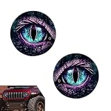 YAWUROU 2 PCS Beast Eyes Headlight Decals, 3D Stereo Round Headlights Sticker, Self-Adhesive Design Decor Decal for Car Headlight/Body/Window/Bumper, Universal for Most Cars (Style B)