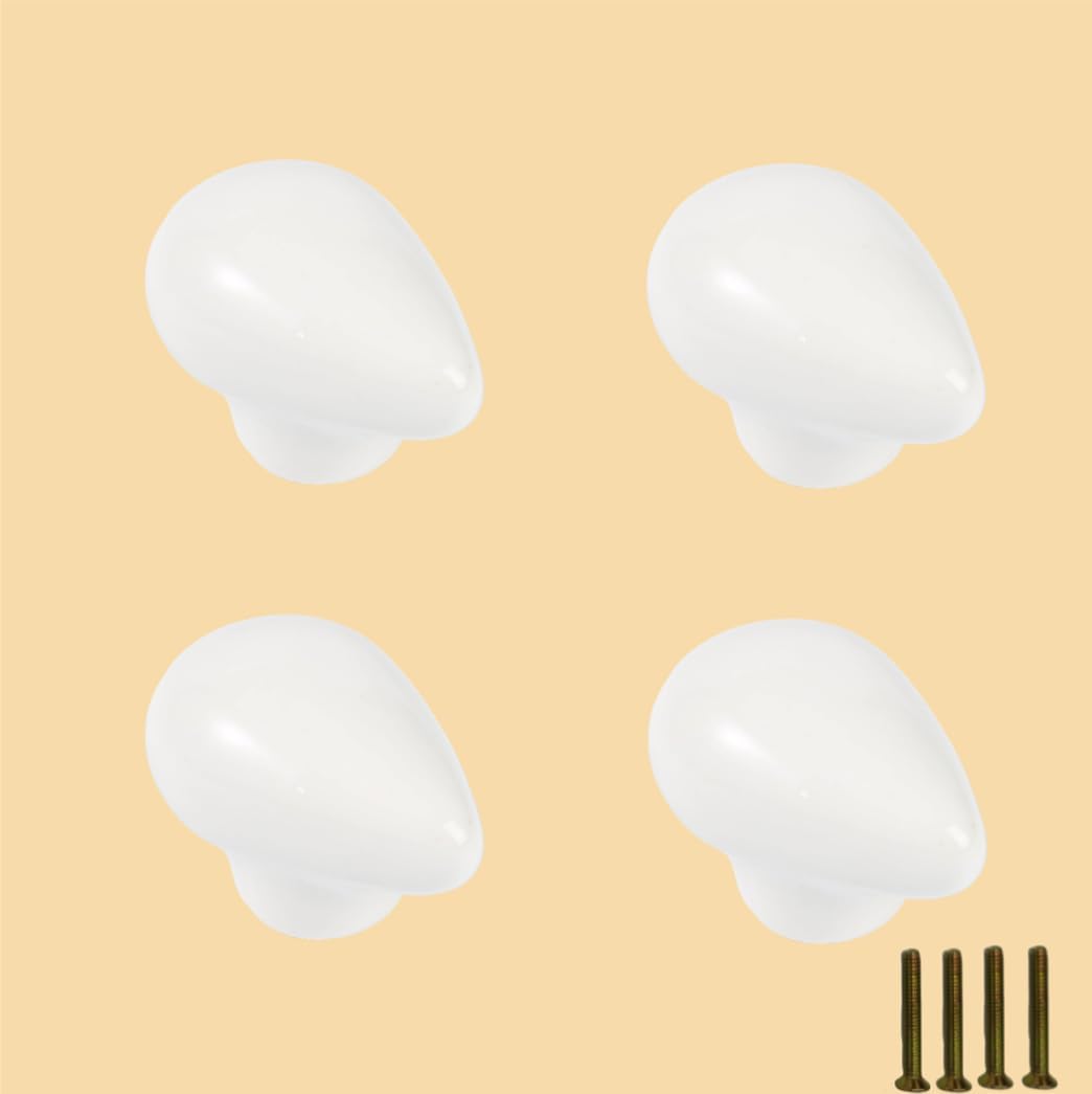 Droplet shape Ceramic Cabinet Knobs Vintage Door Knobs Drawer Dresser Cupboard Pull Handles for Home Kitchen (2, Pink)