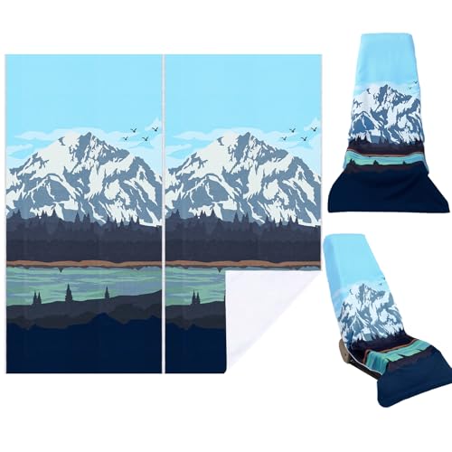 Hahafelt 2 Pack Car Seat Towel Covers Athletic Running Towel Performance Microfiber Post Workout Sweat Washable Cover Non Slip for Seat Outdoor Sport (Glacier)